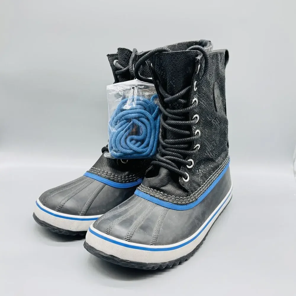 Sorel Boots Womens 11 Black Out N About Waterproof Mid Calf Lace Up Winter Snow